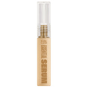 The gold-colored tube of Babe Original Babe Lash Essential Serum, which is designed to promote longer-looking lashes, comes with a transparent cap. The front of the tube prominently displays the word